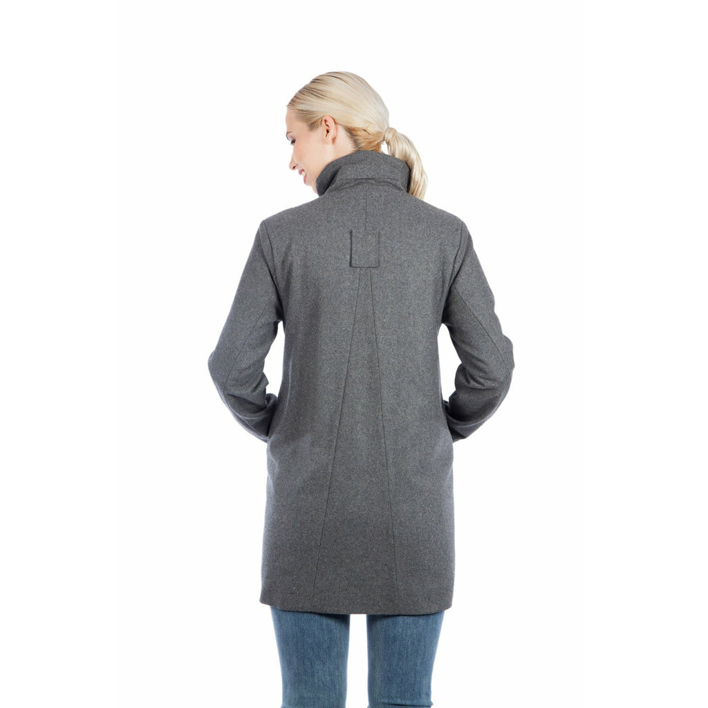 Modern Eternity Lauren Wool 3-in-1 Maternity and Babywearing Coat Dark Grey - Back