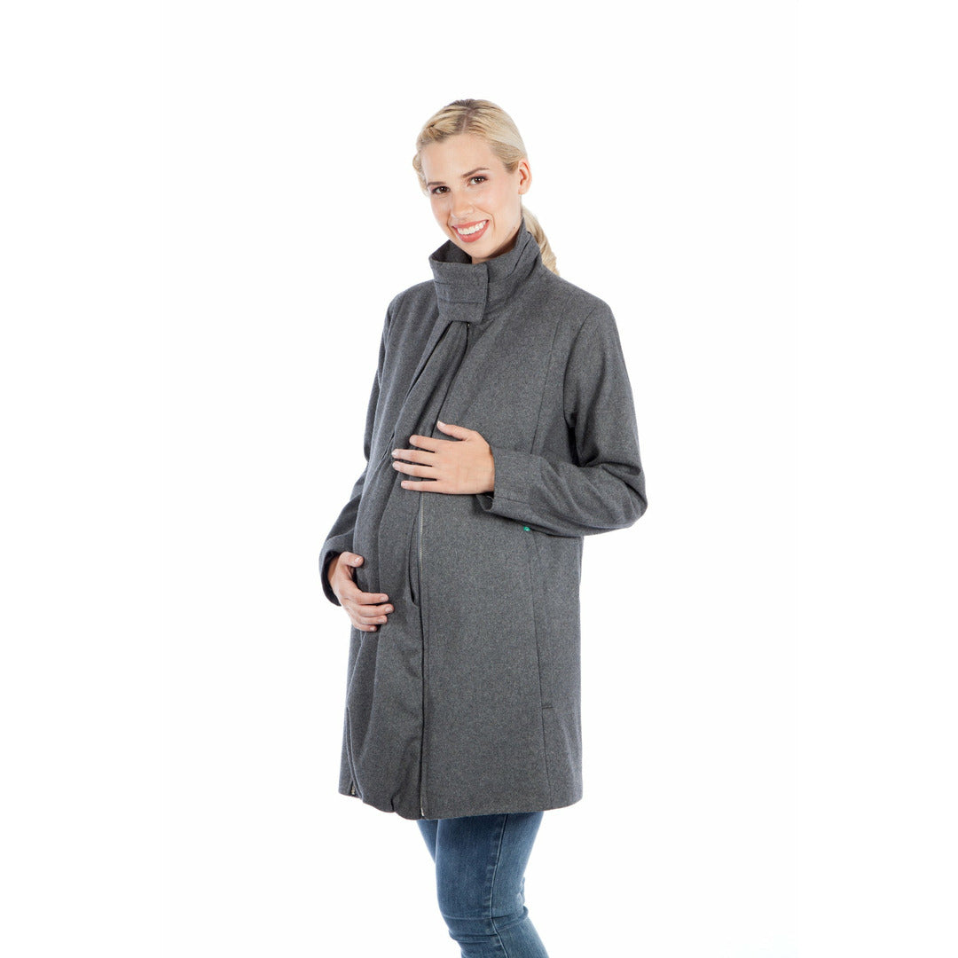 Modern Eternity Lauren Wool 3-in-1 Maternity and Babywearing Coat Dark Grey - Pregancy