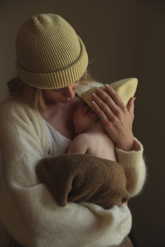 Hvid Beanie Fonzie Newborn
