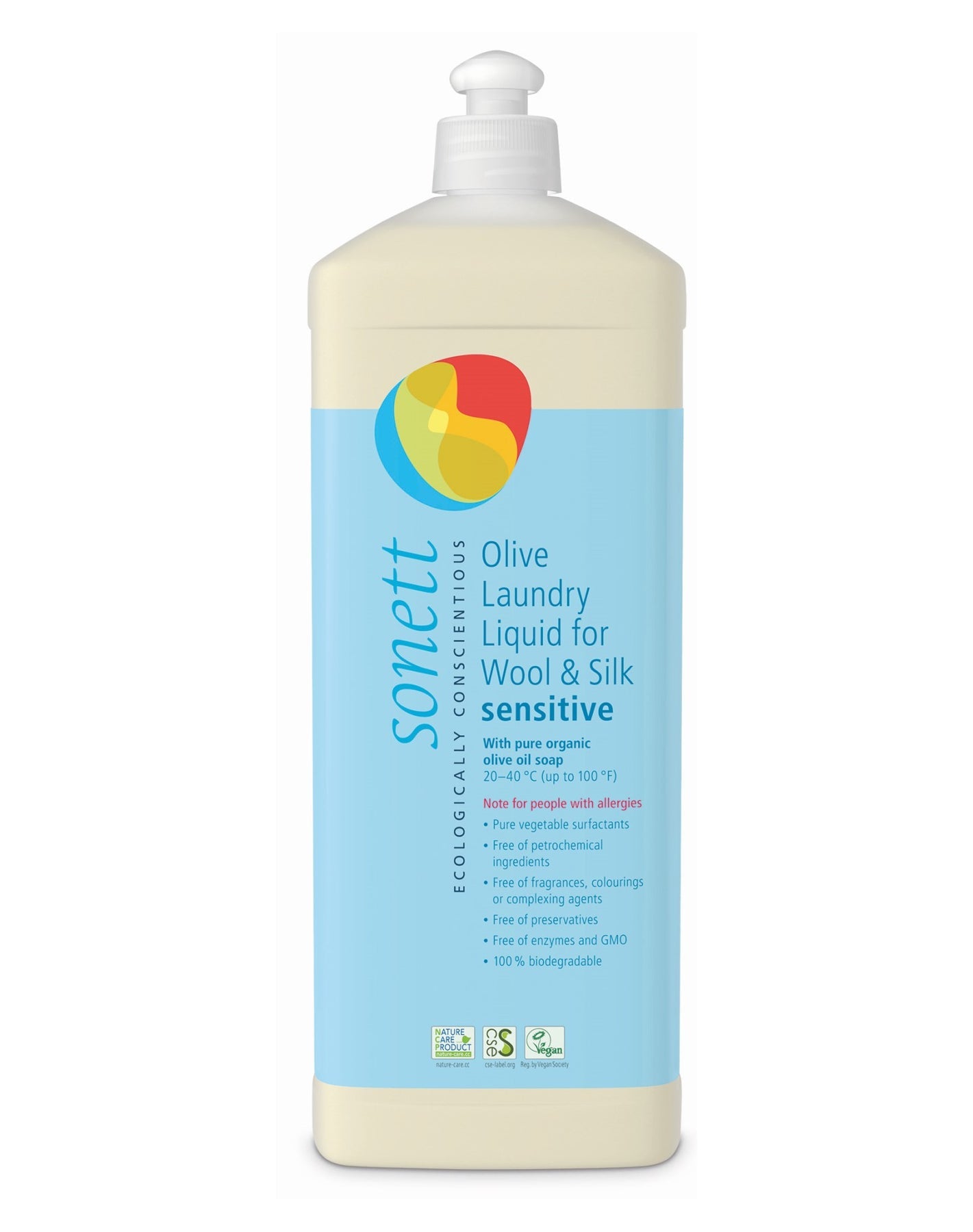 Sonett Olive Laundry Liquid for Wool and Silk Sensitive (35 fl. oz/1L)