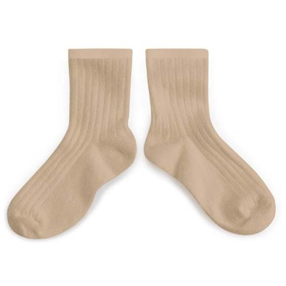 Collegien La Mini Ribbed Ankle Socks - Petit Taupe