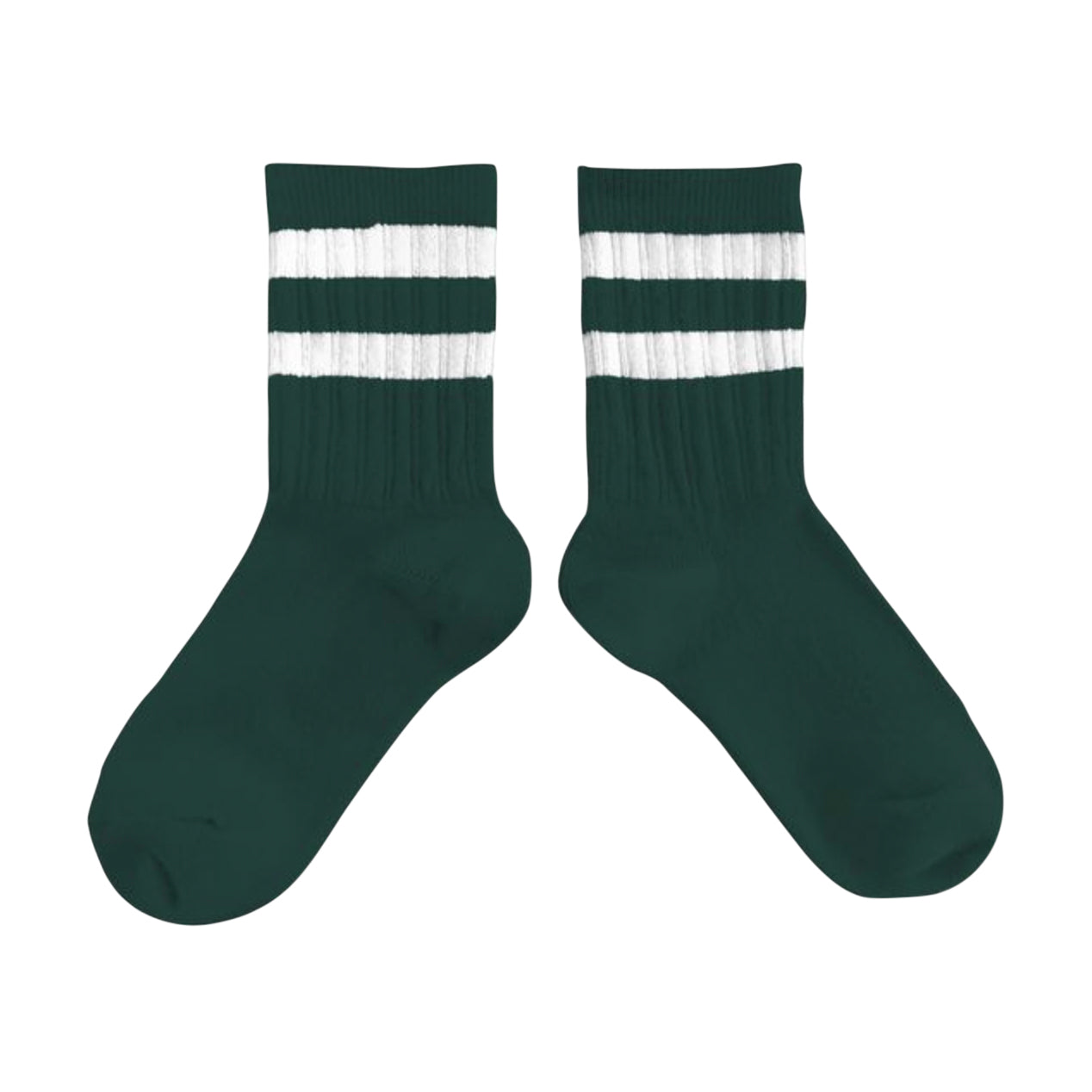 Collegien Nico Ribbed Varsity Crew Socks - Vert Forêt