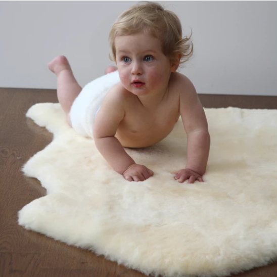 Elks & Angels Shorn Natural Lambskin Baby Rug