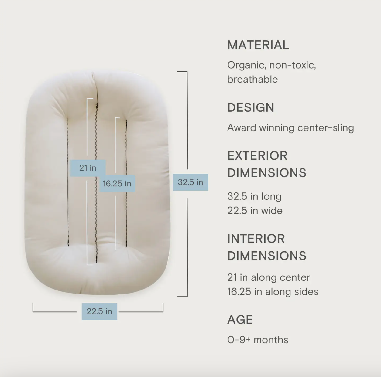 Snuggle Me Organic Lounger - Birch