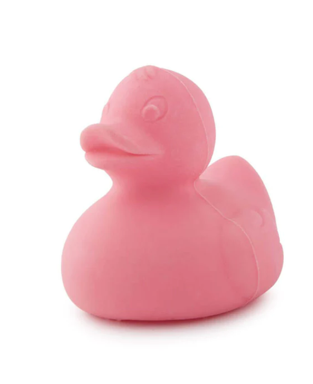 Oli & Carol Natural Rubber Toy Elvis the Duck - Pink