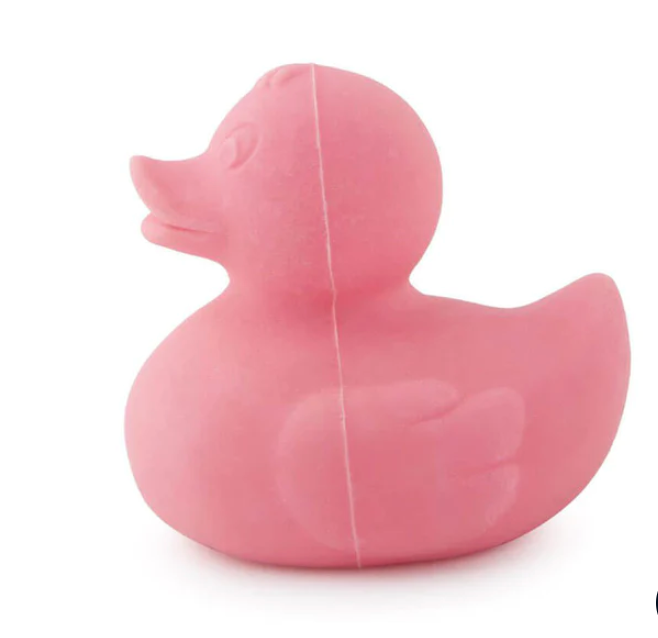 Oli & Carol Natural Rubber Toy Elvis the Duck - Pink