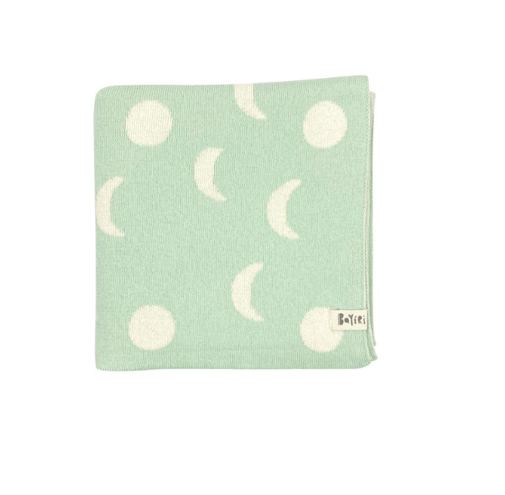 Bayiri Moons Allover Blanket - Moonlight Green & Milk