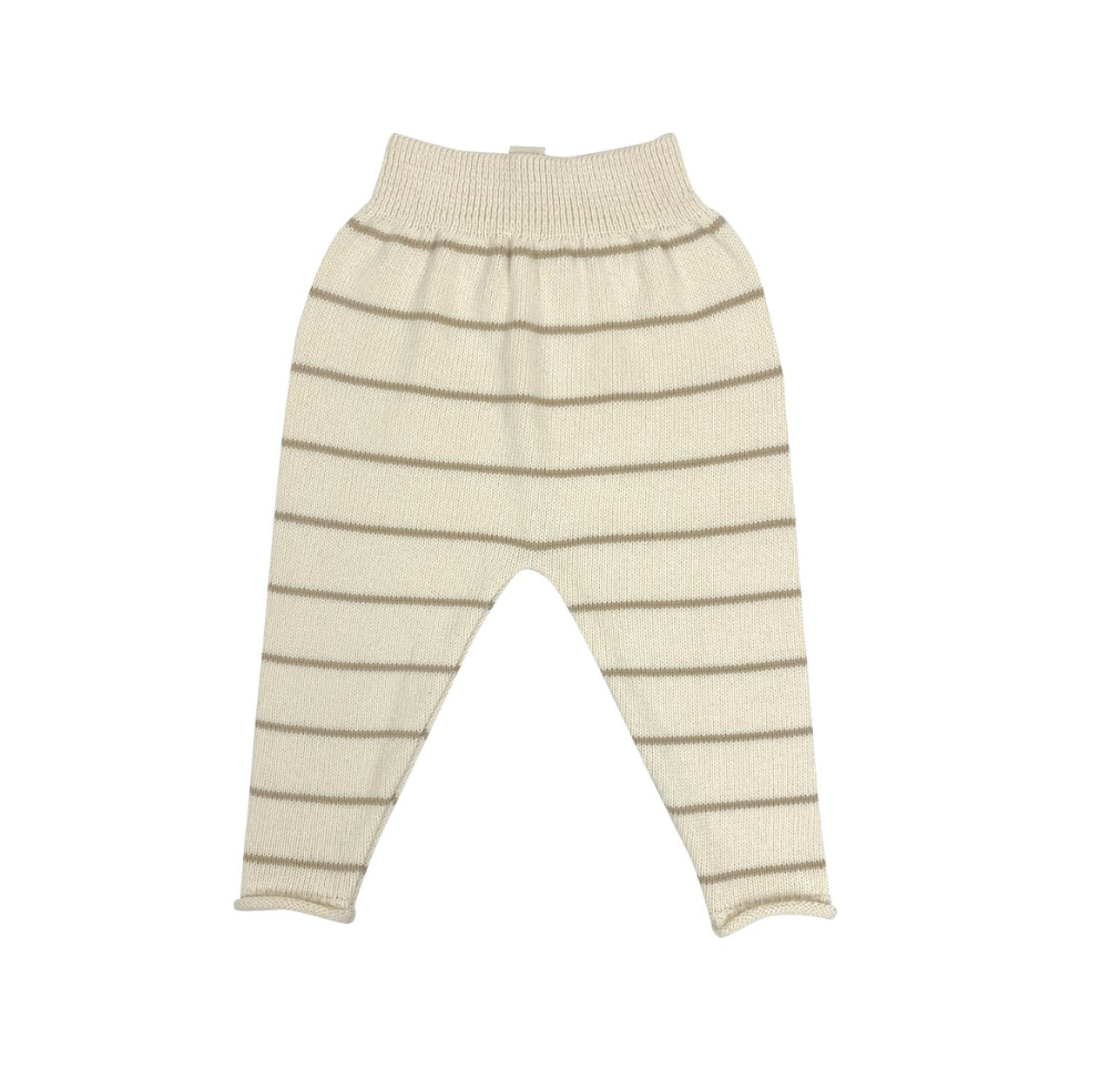 Bayiri Moon Striped Pants - Earth Sand & Milk Stripes