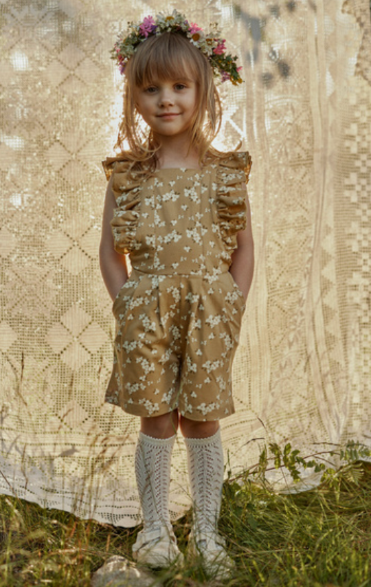 Mainio June Short Dungarees - Curry