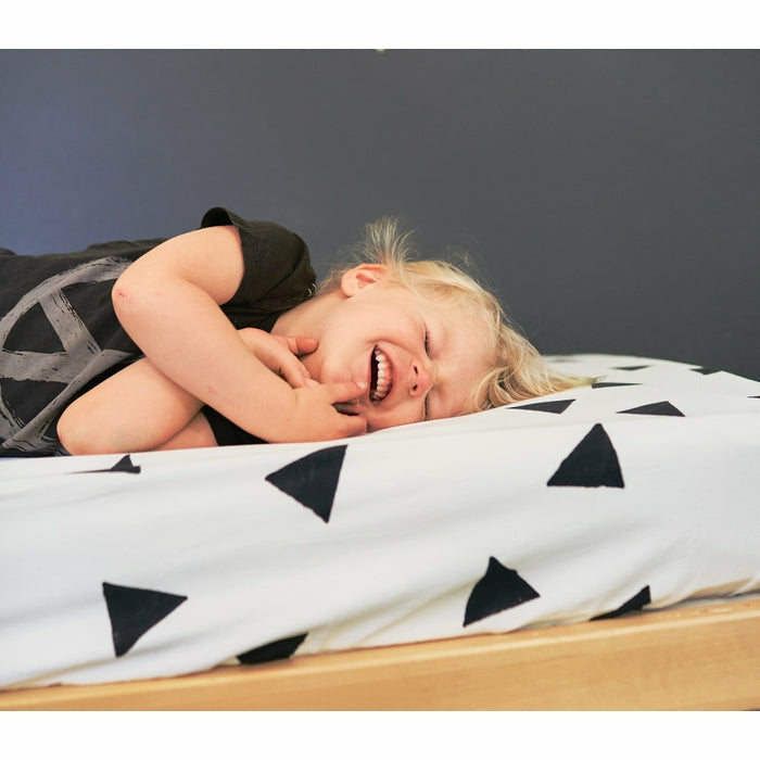 Kindred Kid & Baby Triangle Crib Sheet - Night Black