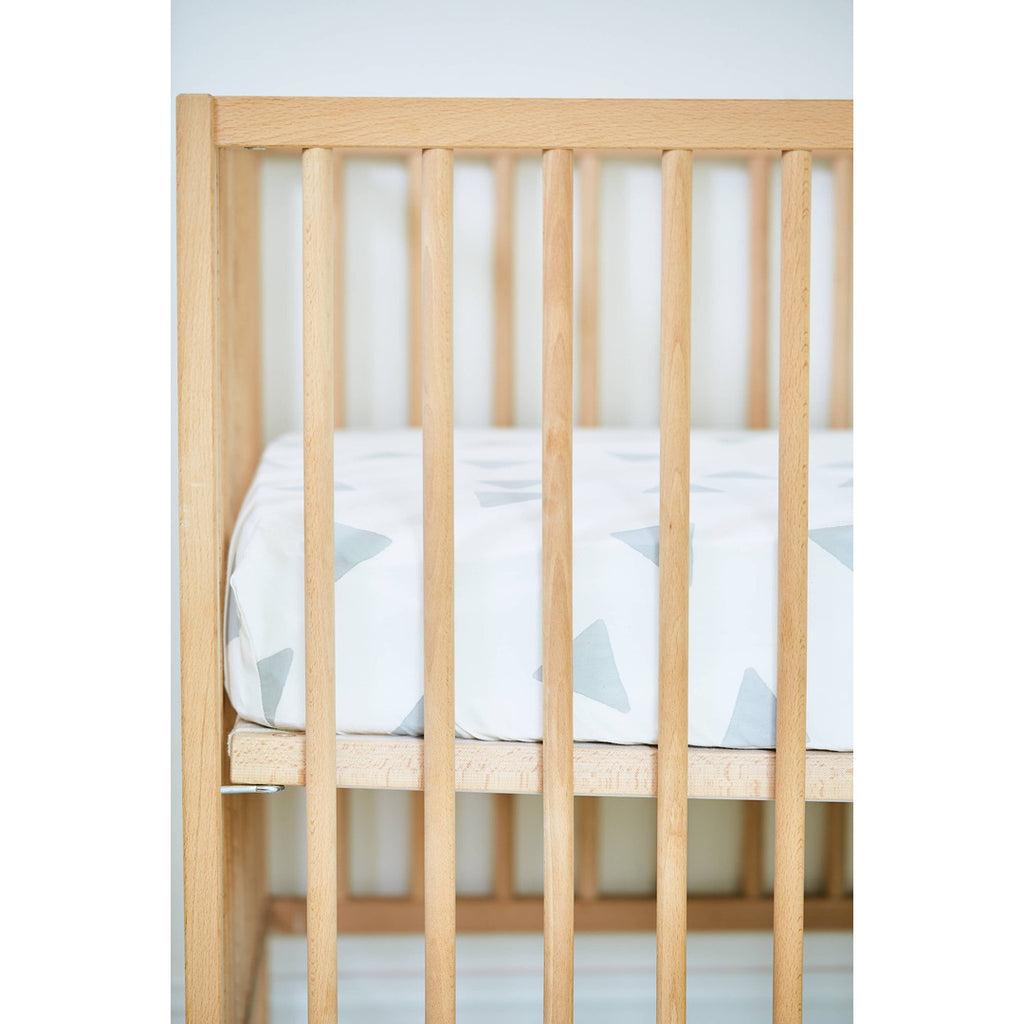 Kindred Kid & Baby Triangle Crib Sheet - Grey