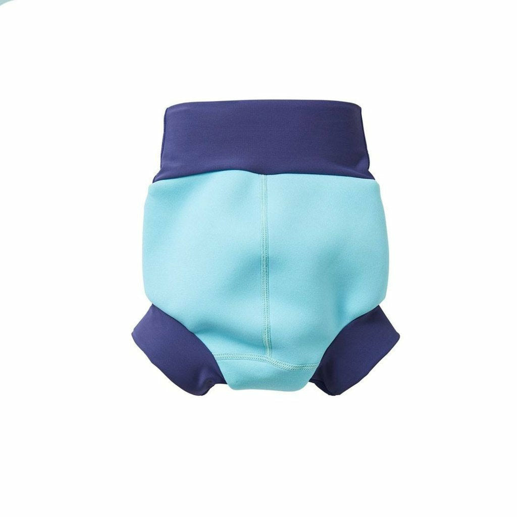 light blue, navy accent, happy nappy