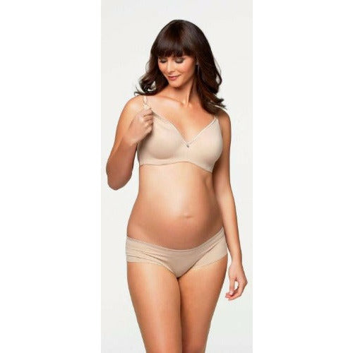 Florence Wireless Nursing Soft Cup Bra - Cream/Aubergine