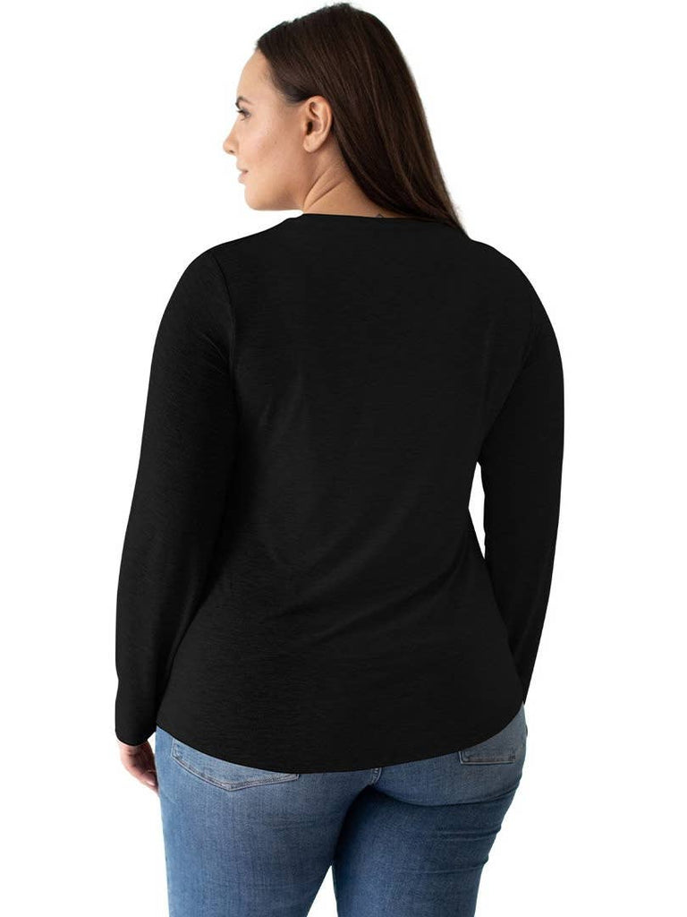 Kindred Bravely Bamboo Nursing & Maternity Long Sleeve T-shirt - Black