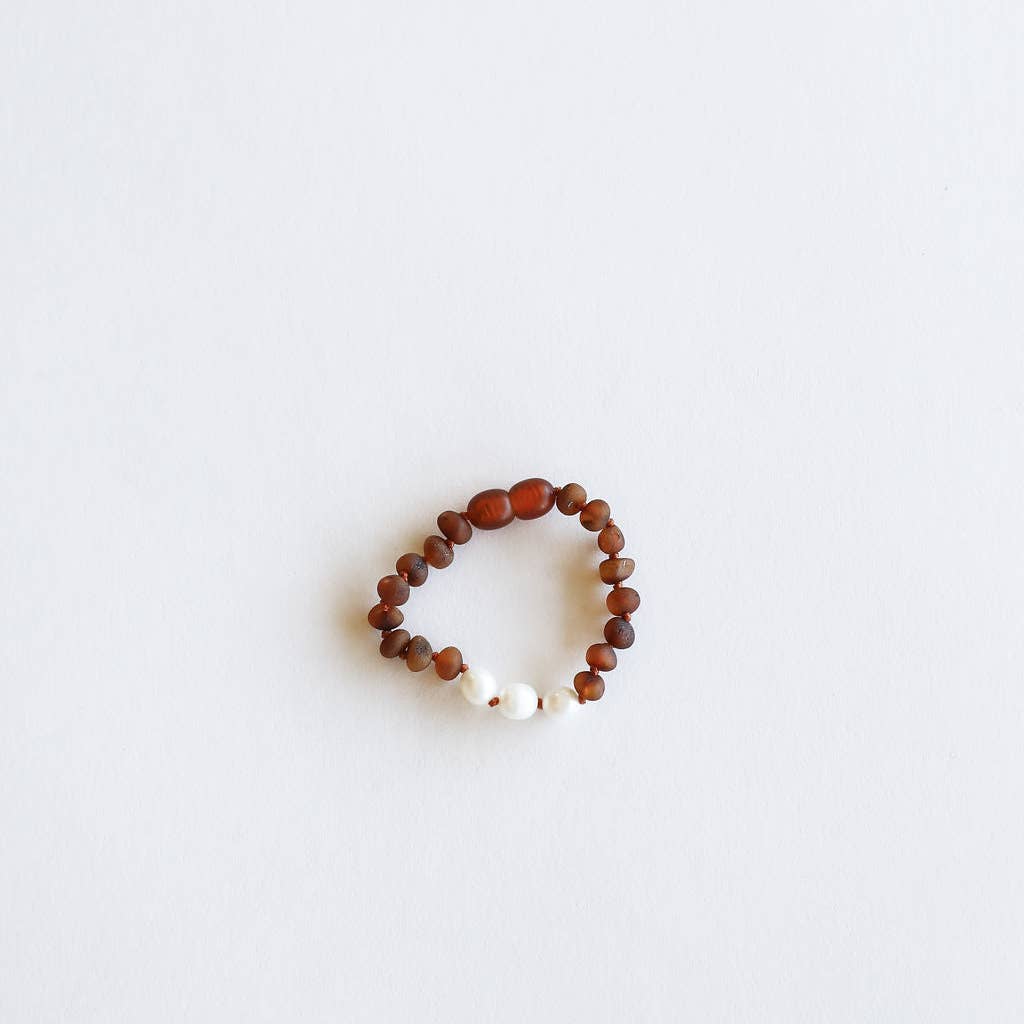 CanyonLeaf Raw Cognac + Pearls Anklet/ Bracelet