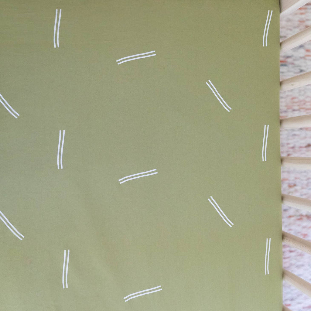 Kindred Kid & Baby Organic Solid Color Crib Sheet - Olive Green
