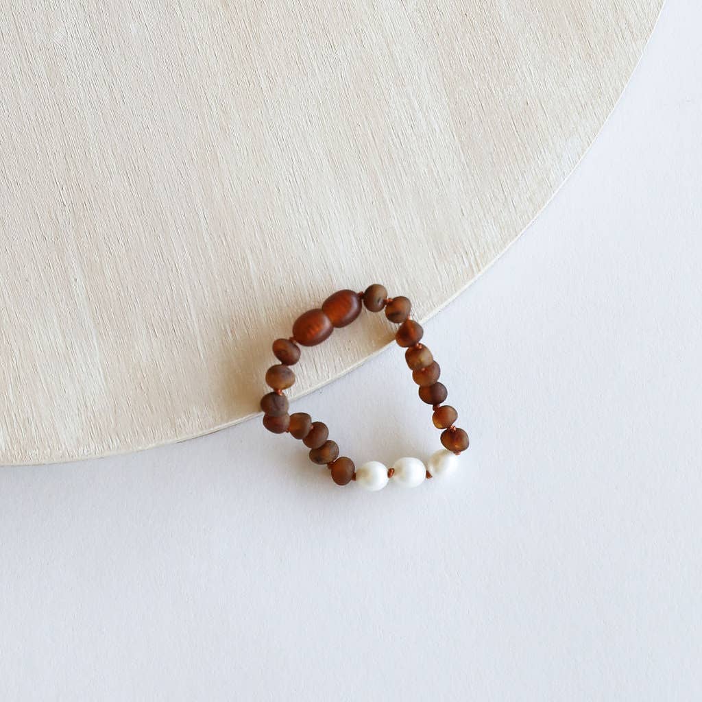 CanyonLeaf Raw Cognac + Pearls Anklet/ Bracelet