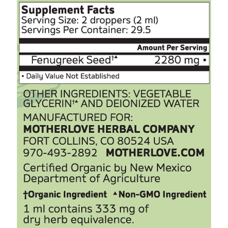 Motherlove Fenugreek Alcohol Free