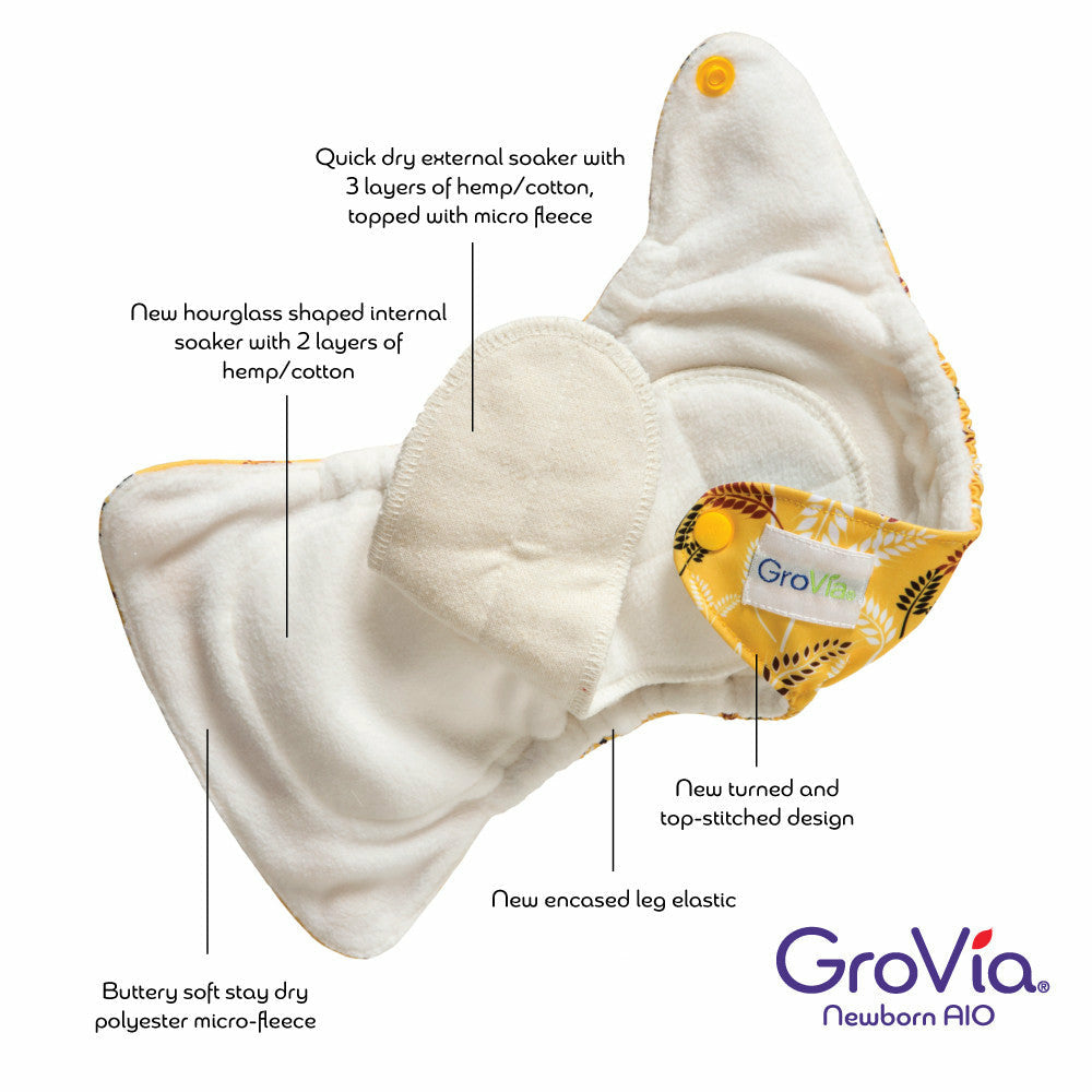 GroVia Newborn All-In-One Cloth Diaper