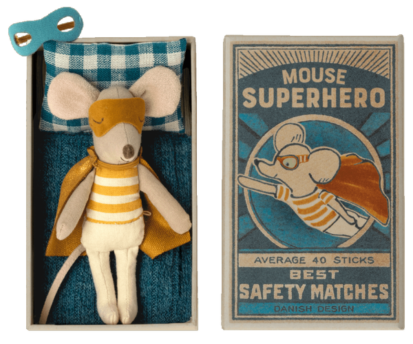 Maileg Super Hero Mouse in Matchbox