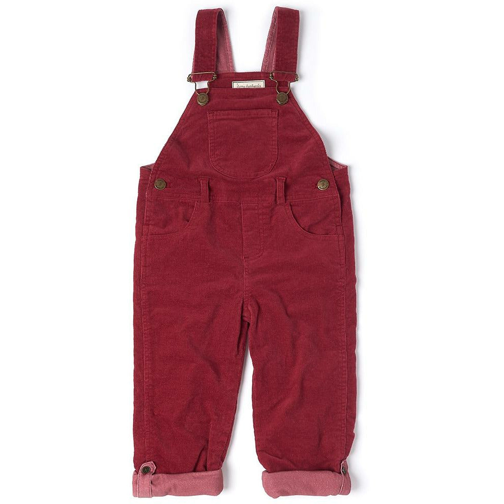 Dotty Dungarees Corduroy Dungarees - Robin Red