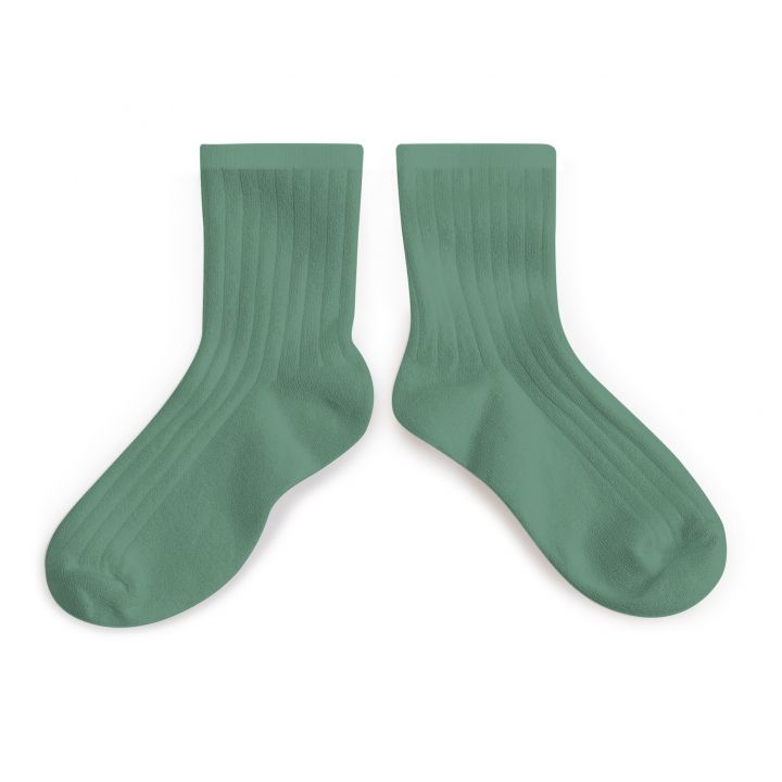 Collegien La Mini Ribbed Ankle Socks - Celadon
