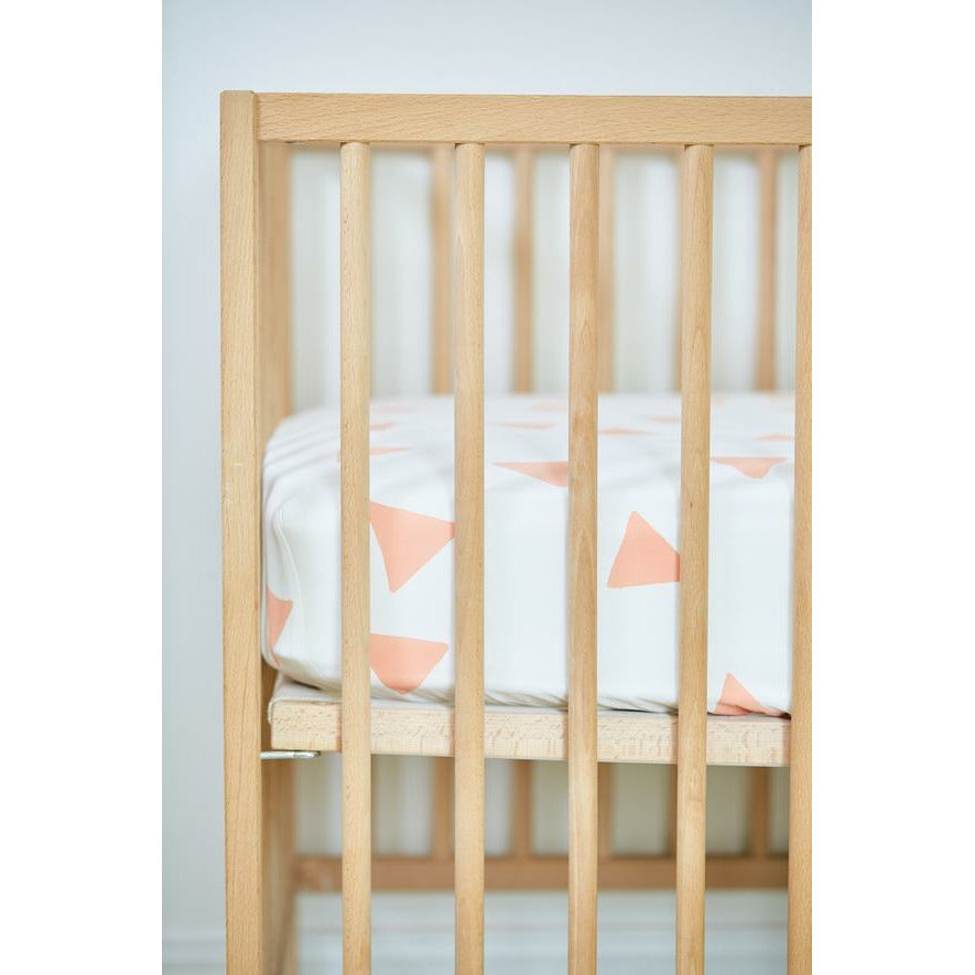 Kindred Kid & Baby Triangle Crib Sheet - Blush