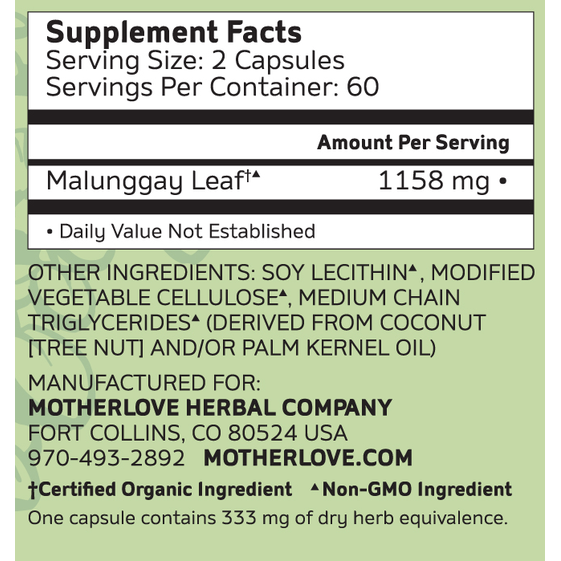 Motherlove Malunggay Capsules (Moringa)