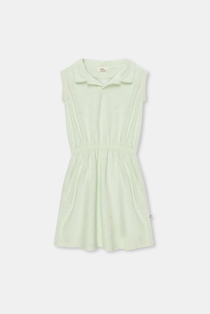 My Little Cozmo Audreyk Toweling Polo Dress - Green
