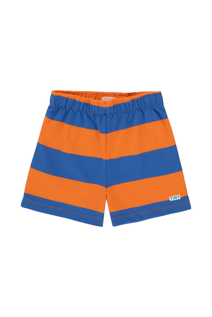 Tiny Cottons Stripes Shorts - Tangerine/ Ultramarine