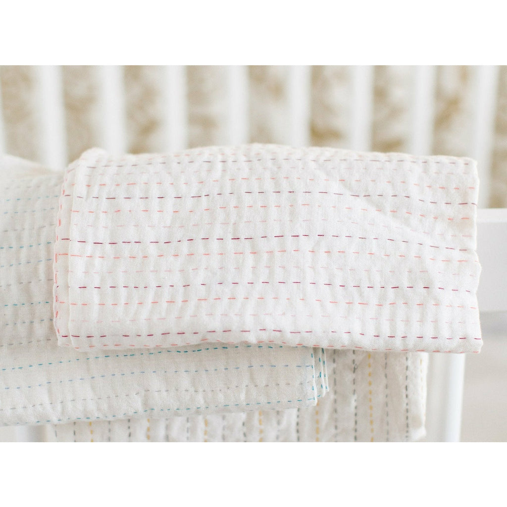 Dignify Baby Swaddle, Natural, Pink hue stitching